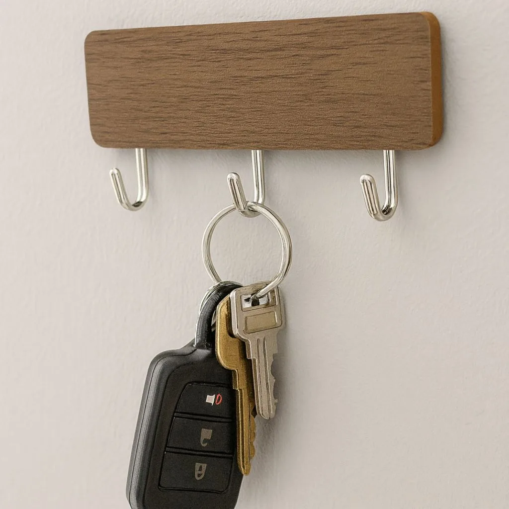 Gancho Triplo De Parede Multiuso Bijuterias Cordões Chaves Fixação Adesiva Design Elegante Moderno