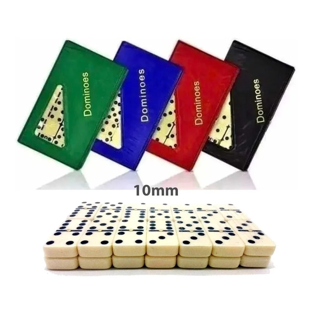 Jogo De Dominó Profissional Com 28 Peça De Osso Estojo Maleta Cores Brincadeira Oferta Resistente Qualidade Ótima