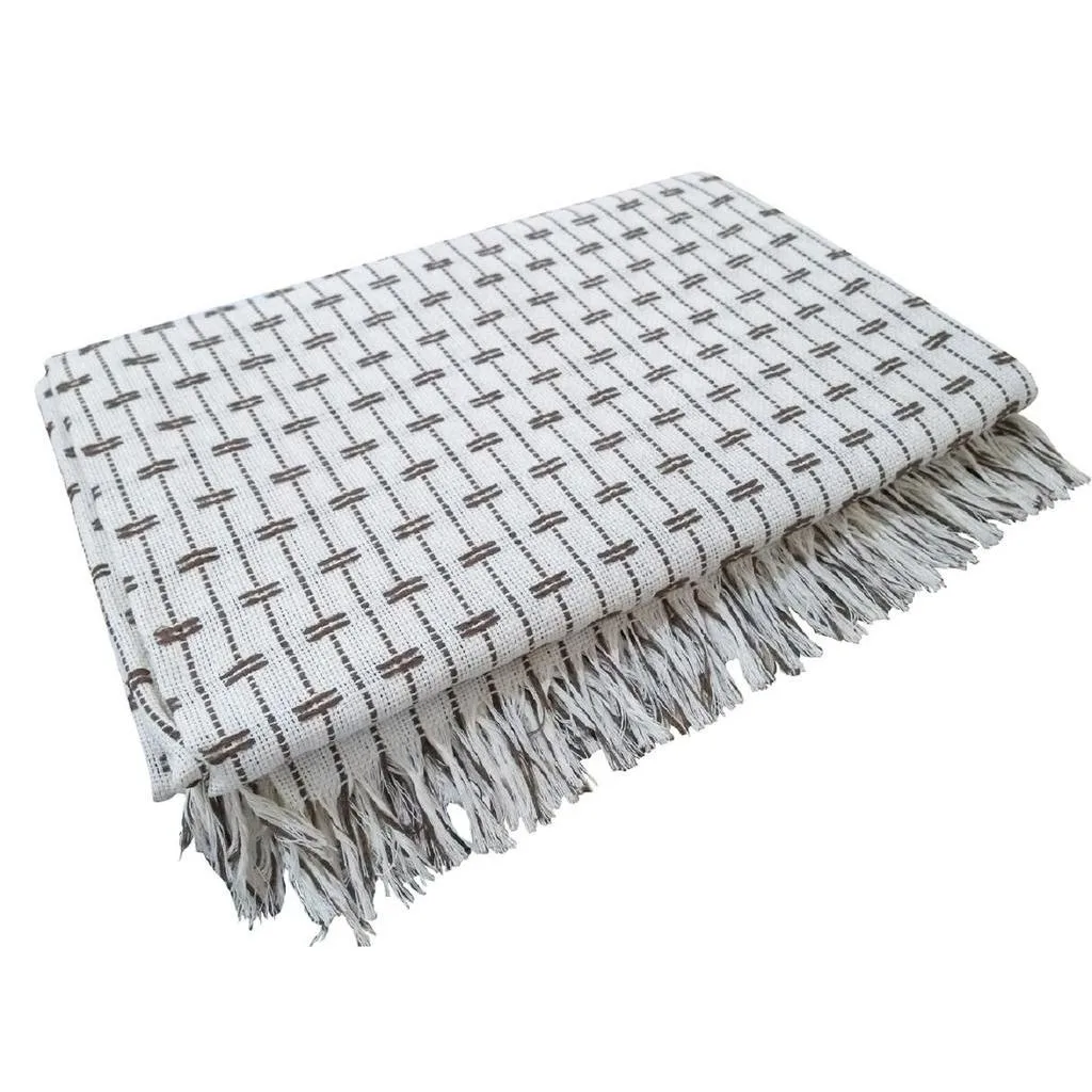 Manta Para Sofá Grande Luxuosa 100% Algodão 2,40x1,80 Tipo Capa Gigante com Franjas Decorativas