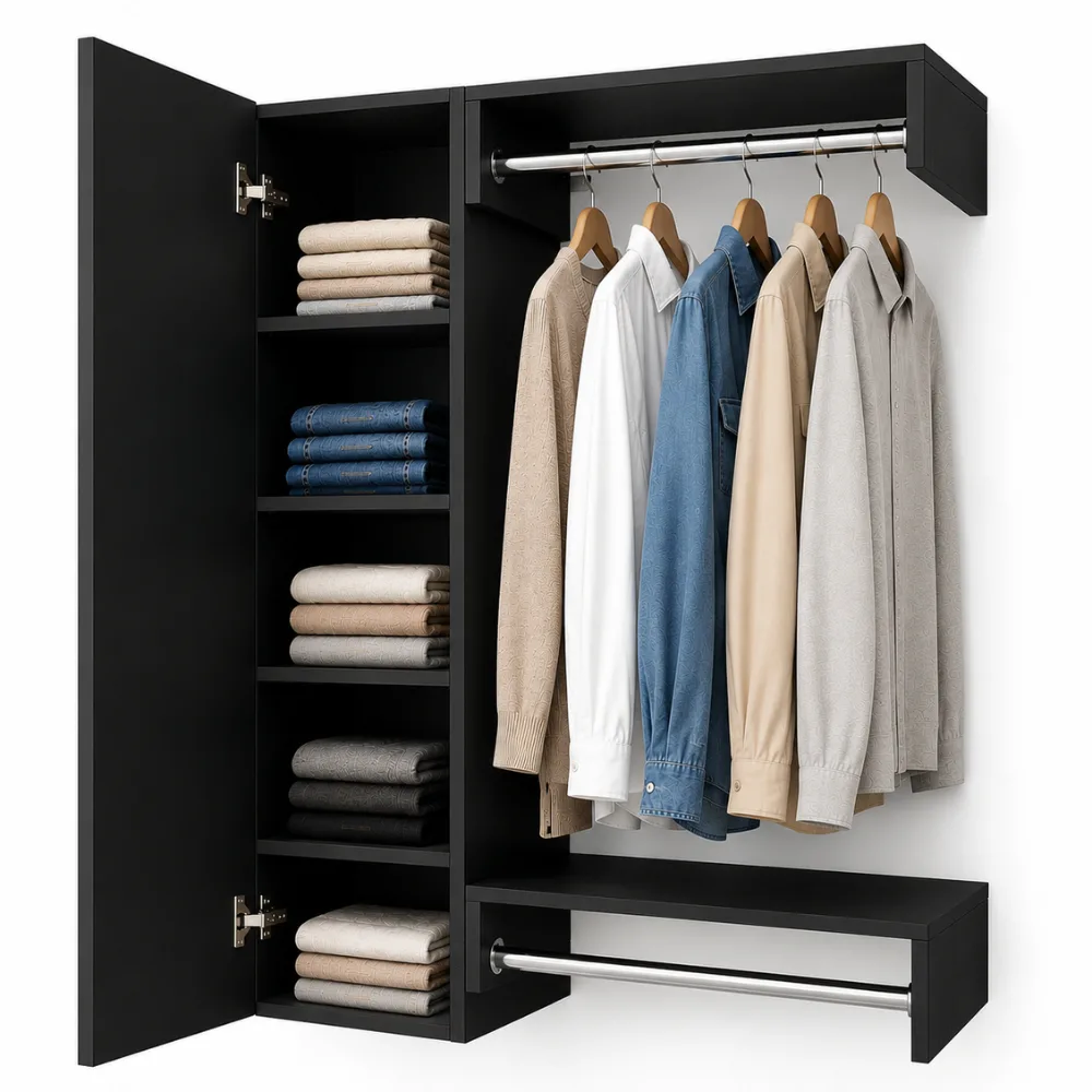 Nicho Suspenso Closet Arara Com Porta - Organizaçao para Seu Quarto ou Lavanderia --- 101